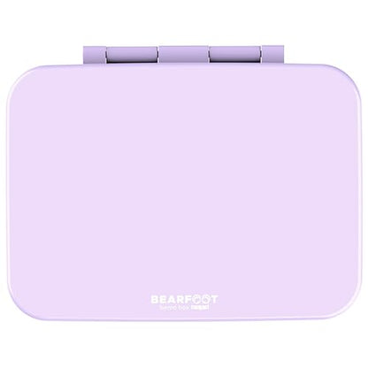 BEARFOOT Kids Lunch Box with Compartments – Compact & Lightweight | Leak-Proof, BPA-Free, Dishwasher Safe | Hand-Drawn Design for Preschool, School, Travel (Purple, 2.75 Cups) - color: Purple, size: 2.75 Cups