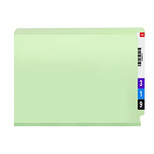 Smead End Tab Pressboard Fastener File Folder with SafeSHIELD, 2, 25 Mm Expansion, Letter Size, Gray, Green, 25 Count, 34705 - size: 1" Expansion