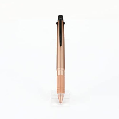 uni Jetstream 4&1 Metal Edition, 0.5mm Ballpoint Pen (Black, Red, Blue, Green) and 0.5mm Mechanical Pencil, Pink Gold (MSXE52000A05.74) - color: Black, size: 1 Count (Pack of 1)