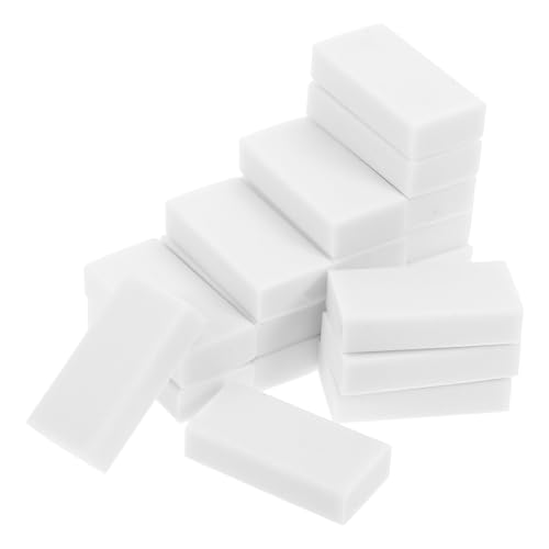 BESPORTBLE 20pcs White Rectangular Pencil Erasers for School and Artists, Soft PVC Sketching and Drawing Erasers for Classroom and Art Supplies