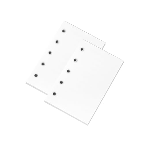 Mini Binder Paper Refill Loose Leaf Paper 40 Sheets Filler Paper M5 Mini Journal Planer Inserts Memo Refills for 5 Ring Binder Notebook 2 Pack - color: Blank Paper