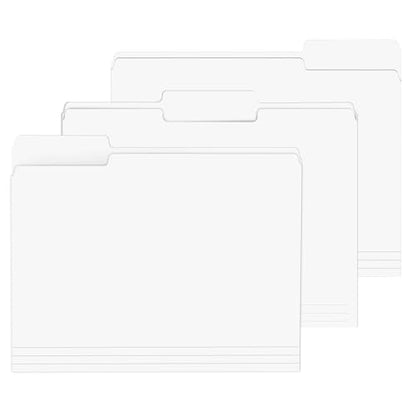 File Folder, PANDRI 120 Pack File Folder, 1/3 Cut Tab, Letter Size, Filing Folder for Office School Business, White - color: White