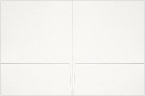LUXPaper 9" x 12" Presentation Folders | Two Pocket | White Linen | 100lb. Cover | 10 Qty - color: White Linen