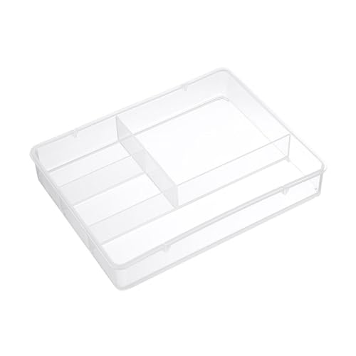Desk Drawer Organizer Tray, Individual Storage Organizer Divider Storage Box with Four Grids for Home Desktop Office School (Transparent) - color: Transparent