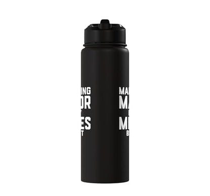 Marketing Major By Day Memes By Night Marketer Joke Student Stainless Steel Insulated Water Bottle - color: Black