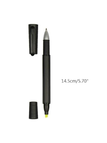 4 Pcs Dual Tip Highlighter and Gel Pen Set Yellow Marker Black Ink Pen for Journaling Note Taking Studying Office Supplies