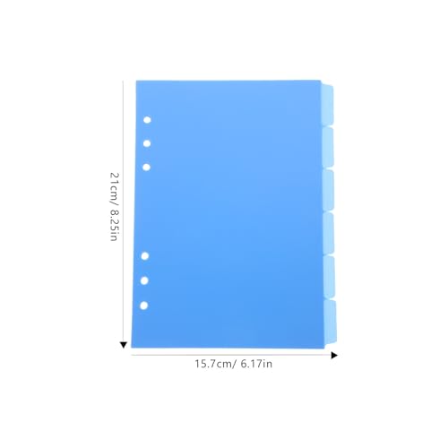 Plastic Binder Dividers with Tabs 6-Pack 8.27 X 6.18 Inches Separation Pages for Office School and Home Binder Organization