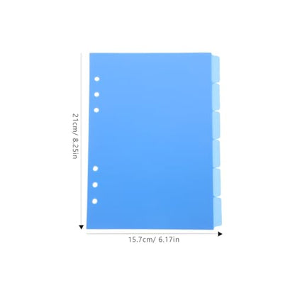 Plastic Binder Dividers with Tabs 6-Pack 8.27 X 6.18 Inches Separation Pages for Office School and Home Binder Organization