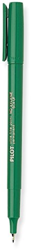 Pilot Extra Fine Point Permanent Markers, Marker Pens, Green Ink, 12-Pack - color: Green