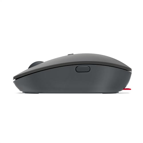 Lenovo Go Multi-Device Wireless Mouse, 2.4GHz Nano USB-C Receiver, Bluetooth, Adjustable DPI, USB-C Rechargeable Battery, Qi Wireless Charging, Ambidextrous, GY51C21211, Grey - color: Grey