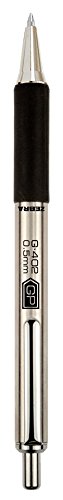 Zebra Pen G-402 Retractable Gel Pen, Stainless Steel Barrel, Fine Point, 0.5mm, Black Ink, 2-Pack - color: 블랙 a, size: 1 Count (Pack of 2)