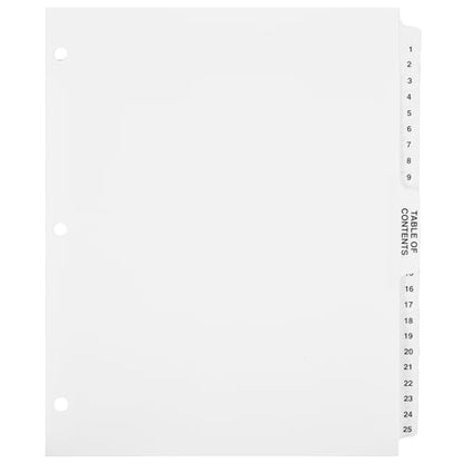 Exhibitindexes® Numbered Dividers 1-100 Punched - AVE Style Bold Tabs - Side Collated Exhibit Tabs - Made in The USA | Letter Size - 1-100 - Sets - size: 8.5 X 11