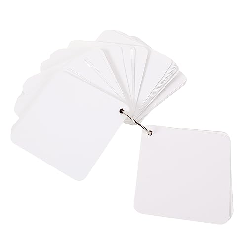 VILLCASE Diy Blank Index Cards Single Hole Punched Study Flash Cards for School Note Pad Binder Rings - size: 7.80X7.80X0.01CM