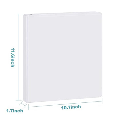 3 Ring Binder 1 Inch, ViVin Sturdy 1"-Slant D Ring Binder with 2 Interior Pockets, Clear View Cover, PVC-Free, Fits 225 Sheets of US Letter Size Paper (12 Pack, White) - color: White, size: 1 Inch, style: 12 Pack