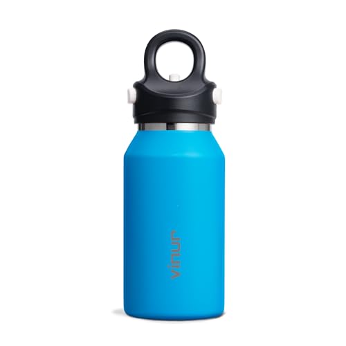 Vinur Small Water Bottle 9 oz Stainless Steel Leak Proof Water Bottle for School, Reusable Insulated Water Flask for Travel, Sky Blue - color: Sky Blue, size: 9 Ounces
