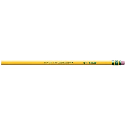 Ticonderoga Wood-Cased Pencils, Unsharpened, #2 HB Soft, Yellow, 12 Count - size: 12 Count (Pack of 1), style: #2 Soft