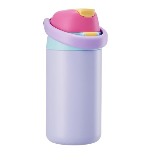 Fijinhom 12 oz Toddler Water Bottle with 2-in-1 Lid, 304 Stainless Steel Insulated Bottle, Kids Water Bottle for School Boys Girls, Leak-Proof Great for Sport, Travel & Gift, Rainbow - color: Rainbow