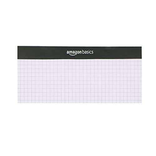 Amazon Basics Quad-Ruled Graph Paper Pad with Sturdy Back, Perforated, 8.5" x 11.75", White, 100 Sheets/Pad, 2-Pack - size: 2 Pack