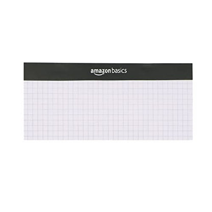 Amazon Basics Quad-Ruled Graph Paper Pad with Sturdy Back, Perforated, 8.5" x 11.75", White, 100 Sheets/Pad, 2-Pack - size: 2 Pack