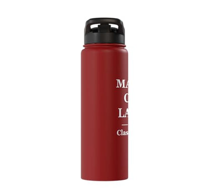 Magna Cum Laude Class Of 2026 Distinction Degree Graduation Stainless Steel Insulated Water Bottle - color: Red