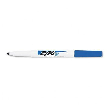 EXPO Low Odor, Fine Tip, Dry, Erase Marker, 2 Packs of 12, Blue