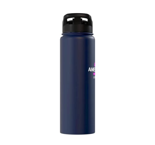 nurse anesthetist loading - future crna nursing student Stainless Steel Insulated Water Bottle - color: Navy Blue