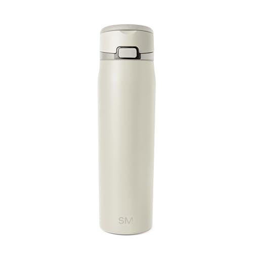 Simple Modern Mesa Loop Water Bottle with Covered Straw and Handle | 24oz Cup Holder Friendly Insulated Stainless Steel Bottles for Travel, Sports and School | Cashew - color: -Cashew, size: 24 Ounces
