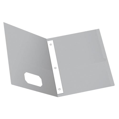 Oxford Two-Pocket Folders w/Fasteners, Gray, Letter Size, 25 per Box (57705) - color: Gray, size: 25 Count
