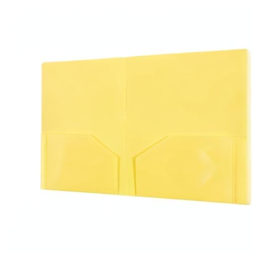 JAM PAPER Heavy Duty Plastic 2 Pocket Extra Tough School Folders - Yellow - 6/Pack - color: Yellow, size: 6 Per Pack