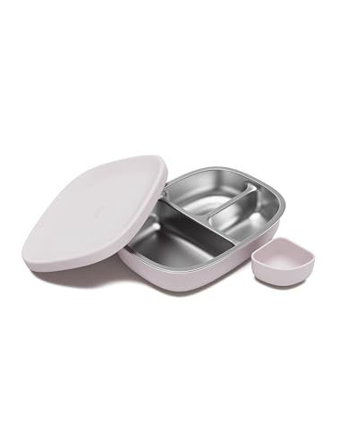 Lalo Bento Box - BPA-Free Bento Box For Kids & Toddlers, Leak-Proof, Dishwasher Safe, Easy to Open & Clean Silicone & Stainless Steel Lunch Box For Kids, Portable for Daycare or Travel - Lavender - color: Lavender
