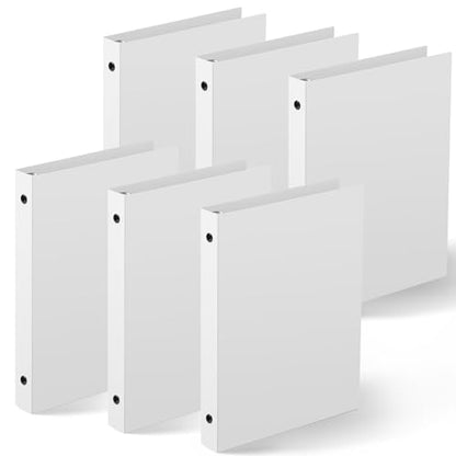 Henoyso 6 Pcs 1 Inch Mini 3 Ring Binders Fits 5.5 x 8.5 Paper, Holds(Capacity 200 Sheets), Plastic Flexible Three Round Rings Small WhiteA5 Binders Bulk for School, Office Use, Photo Album - color: White, size: 1 Inch