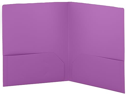 Enday Plastic File Folder with 2 Pockets, Purple, Letter Size, 11.5 x 9.5 in - color: Purple, size: 1