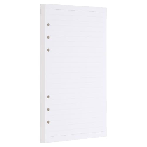 PATIKIL A5 Ruled Refills Inserts 6-Ring Binder Loose Leaf Planner Filler Paper Planner Inserts, 80 Sheets/160 Pages, Lined, White - size: A5, style: Lined