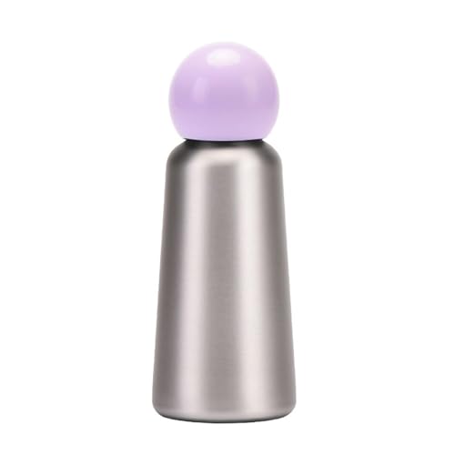 350ML/12oz Creative and Cute Stainless Steel Insulated Cup, Student Portable Outdoor Sports Water Bottle - Silver C Style - 350ML - color: Silver C Style