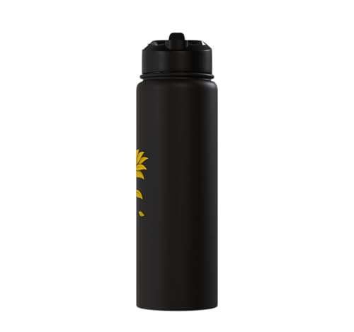 Occupational Therapy Sunflower OTA Occupational Therapist Stainless Steel Insulated Water Bottle - color: Black