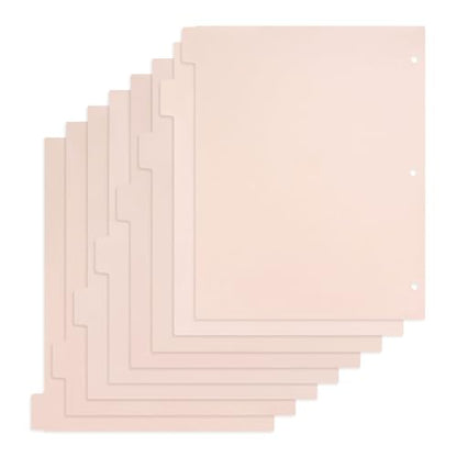 Buqoo Binder Dividers with Tabs, 8 Tab Dividers for 3 Ring Binder, Pink Binder dividers, Notebook Dividers for Journal Planner 8 Sheets Per Set - color: Pink