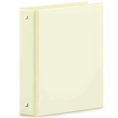 SUNEE 3 Ring Binder 1.5 Inch 1 Pack, Clear View Binder Three Ring PVC-Free (Fit 8.5x11 Inches) for School or Office Supplies, Light Yellow - color: Light Yellow, size: 1.5 Inch