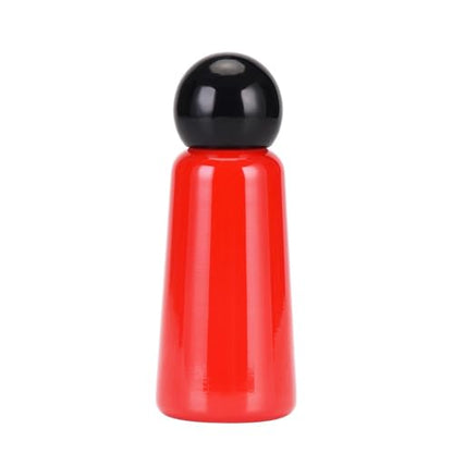 350ML/12oz Creative and Cute Stainless Steel Insulated Cup, Student Portable Outdoor Sports Water Bottle - Black and Red Edition - 350ML - color: Black and Red Style