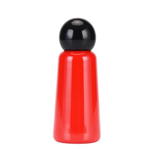 350ML/12oz Creative and Cute Stainless Steel Insulated Cup, Student Portable Outdoor Sports Water Bottle - Black and Red Edition - 350ML - color: Black and Red Style