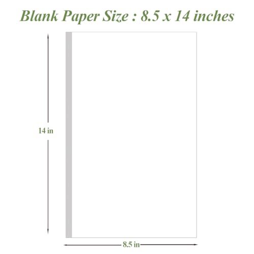 8.5" x 14" Blank Print Paper - 50Sheets/100Pages Blank Loose-Leaf Papers, Legal Size Printing in Office/Home/School, 100gsm Blank Paper - size: 1-Pack(8.5" x 14")