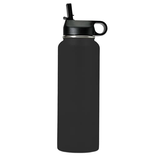 LaserGram Personalized Water Bottle, Grad Cap Class of 2023, 2024, 2025, 2026, 2027, Stainless Steel Double Wall Vacuum Insulated with Flip Top Straw, Custom Engraved Gift (40oz / 1180ml Black) - color: Black, size: 40 Ounces