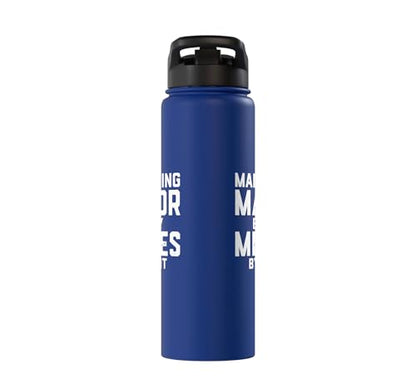 Marketing Major By Day Memes By Night Marketer Joke Student Stainless Steel Insulated Water Bottle - color: Royal Blue