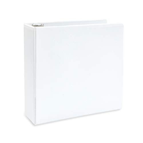 White 3 Ring Binder 3 Inch Heavy Duty Large Binder with Clear View Cover for Office and School, Big Rings Hold up to 625 Sheets of 8.5 x 11 Inch Paper, 4 Pack
