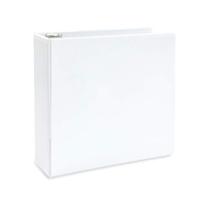 White 3 Ring Binder 3 Inch Heavy Duty Large Binder with Clear View Cover for Office and School, Big Rings Hold up to 625 Sheets of 8.5 x 11 Inch Paper, 4 Pack