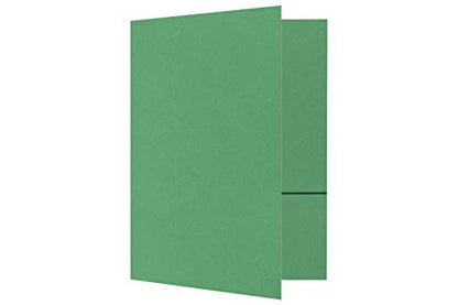 LUXPaper 9" x 12" Presentation Folders | Two Pocket | Holiday Green | 100lb. Cover | 10 Qty - color: Holiday Green