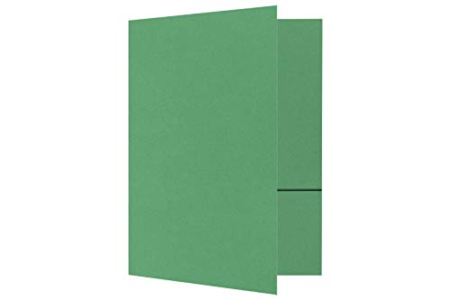 LUXPaper 9" x 12" Presentation Folders | Two Pocket | Holiday Green | 100lb. Cover | 10 Qty - color: Holiday Green