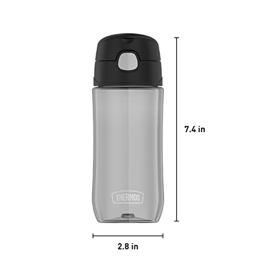 THERMOS FUNTAINER 16 Ounce Plastic Hydration Bottle with Spout, Black - color: Black