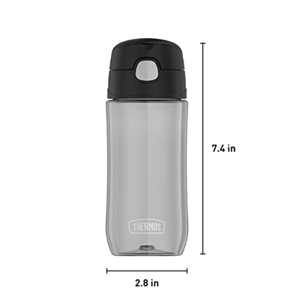 THERMOS FUNTAINER 16 Ounce Plastic Hydration Bottle with Spout, Black - color: Black