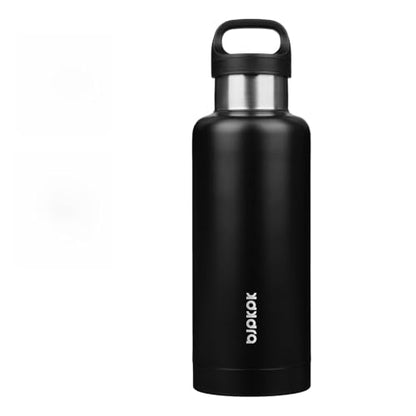 BJPKPK Insulated Water Bottle 32OZ Stainless Steel Water Bottle with Handle Double Walls Vacuum Insulated BPA Free Flask, Black - color: Black, size: 32 Ounces