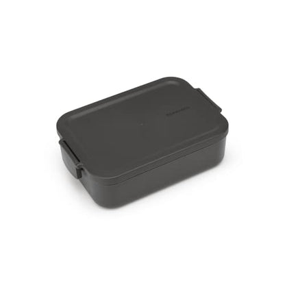 Brabantia Make & Take Medium Lunch Box (Dark Gray) BPA-Free, Airtight Snap Locks, Microwave & Freezer Safe, Travel Meal Prep Container, 37oz - color: Dark Gray, style: Medium Lunch Box